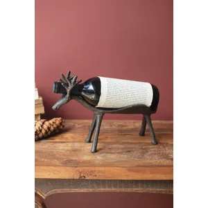Cast Iron Reindeer Wine Bottle Holder 1
