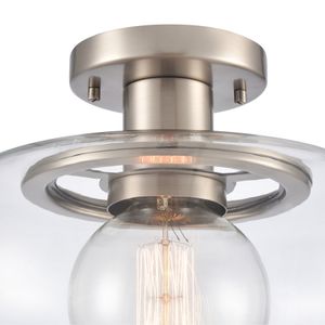 Clement 13'' Wide 1-Light Semi Flush Mount - Antique Nickel 5