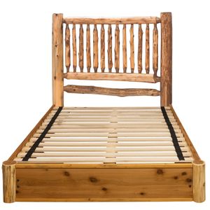 Cedar Log Small Spindle Platform Bed - King - Coffee 3