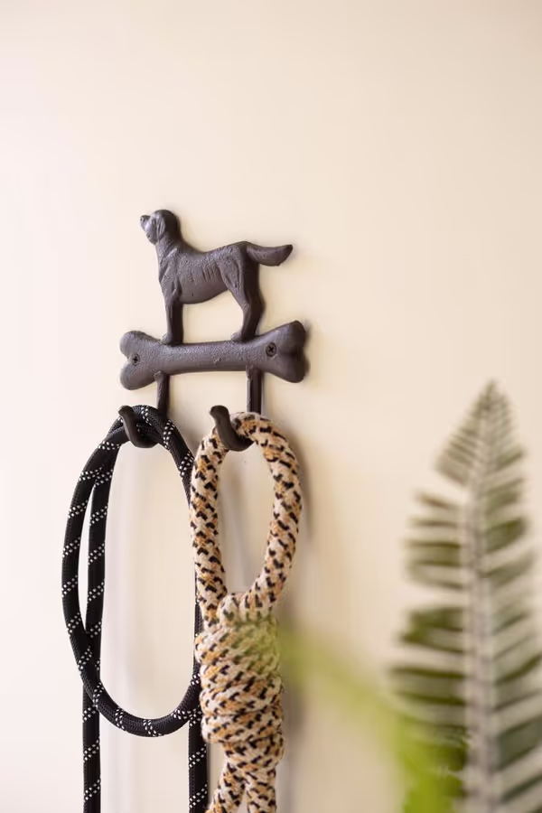Cast Iron Dog with Bone Wall Hook