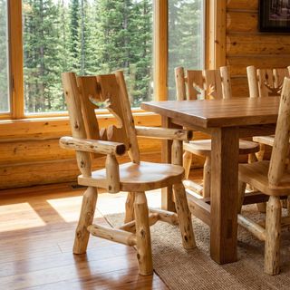 Cedar Cut-out Log Arm Chair - Natural - Moose