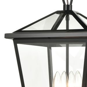 Main Street 12'' Wide 4-Light Outdoor Pendant - Black 2