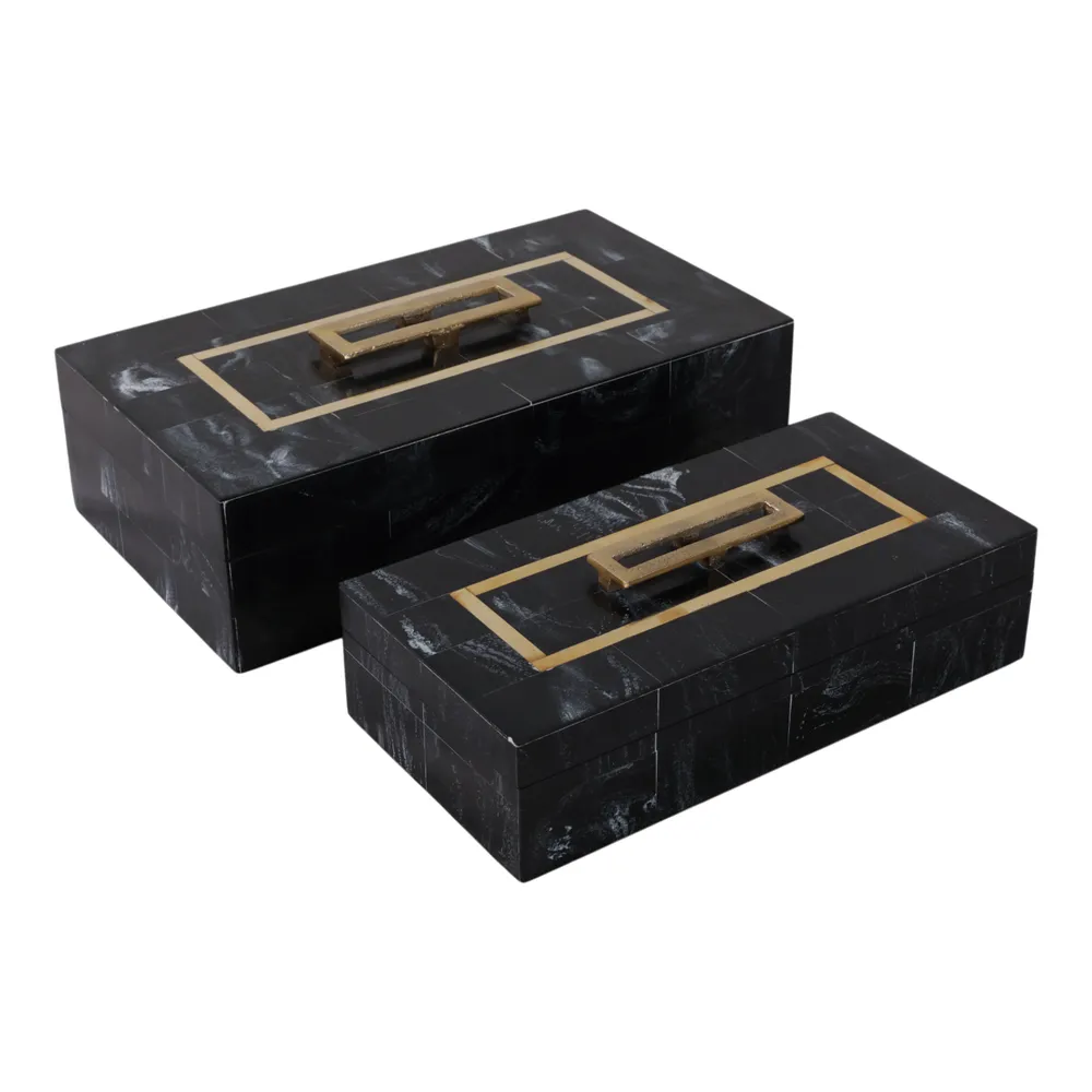FARGOHAM SET OF 2 BLACK BOXES 5 (IN)