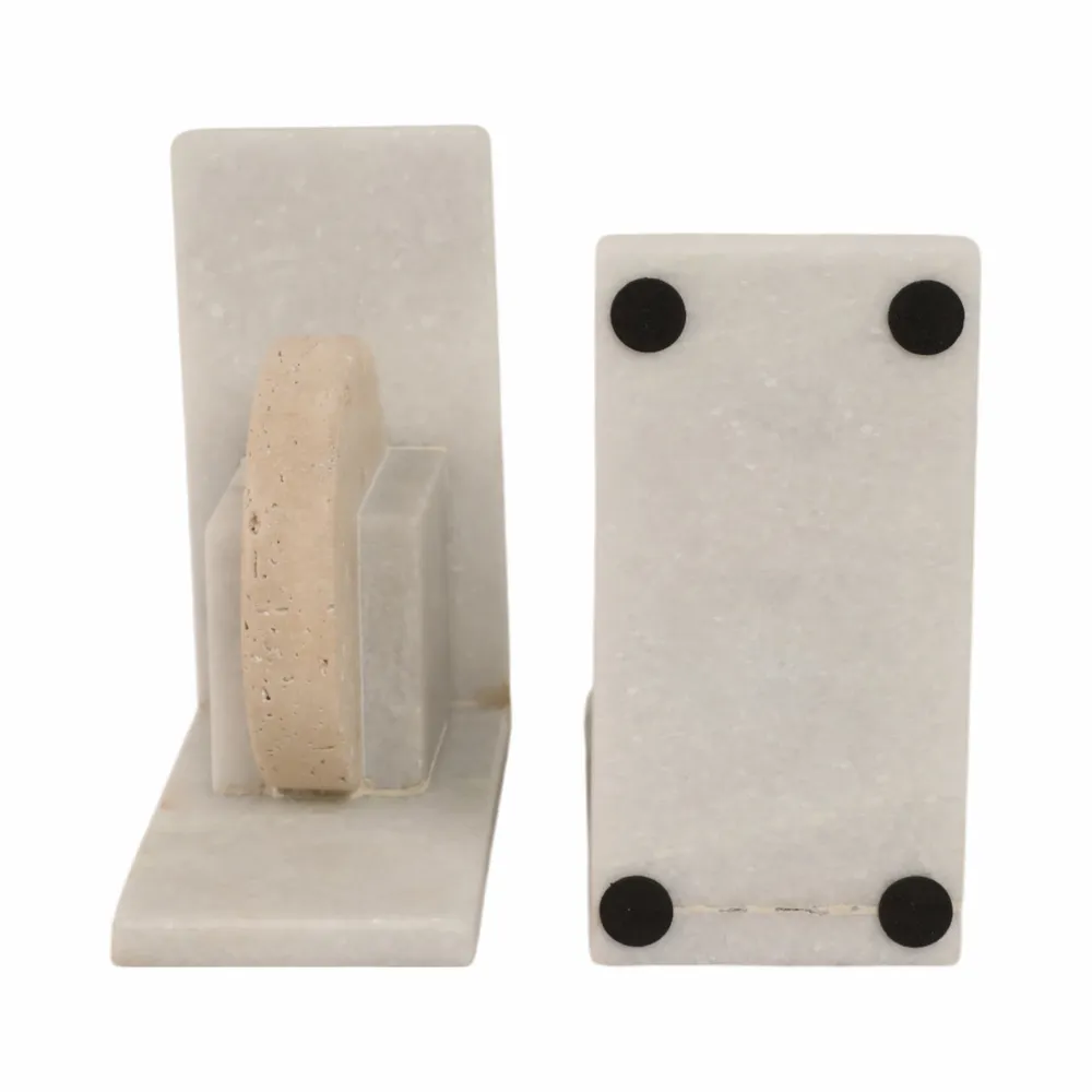 CASEYLAND SET OF 2 WHITE BOOKENDS 6 (IN)