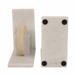 CASEYLAND SET OF 2 WHITE BOOKENDS 6 (IN) 7