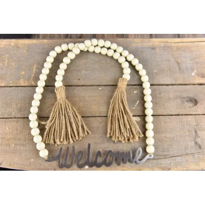 Welcome Beaded Garland 53in