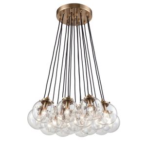 Boudreaux 29'' Wide 17-Light Chandelier - Matte Black with Antique Gold 1