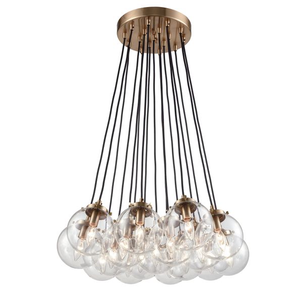 Boudreaux 29'' Wide 17-Light Chandelier - Matte Black with Antique Gold