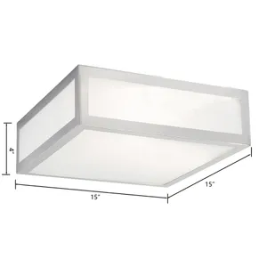 Kaset 15'' Wide 2-Light Flush Mount - Brushed Nickel 2