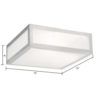 Kaset 15″ Wide 2-Light Flush Mount - Brushed Nickel