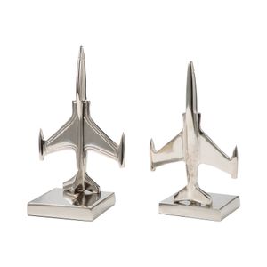 BRAEGROVE SET OF 2 SILVER BOOKENDS 9 (IN) 4