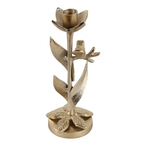 HOLLYMOOR GOLD CANDLE HOLDER 9 (IN) 6