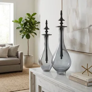 RUBYLAND SET OF 2 GRAY JARS 18 (IN) 2