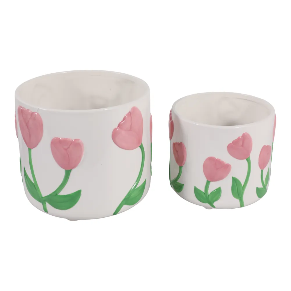 GARTONDALE SET OF 2 PINK PLANTER 8 (IN)