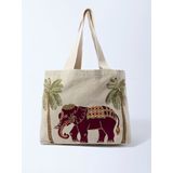 REPEAT ELEPHANT CANVAS TOTE - ASST 1