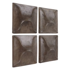 HESTONCROSS SET OF 4 BROWN WALL SCULPTURES 28 (IN) 3