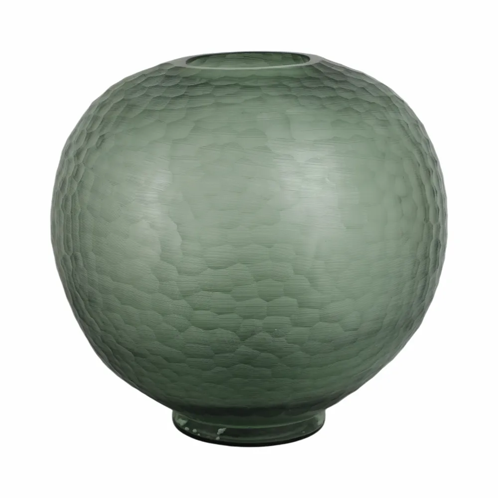 GROVERSTONE GREEN GLASS VASE 14 (IN)
