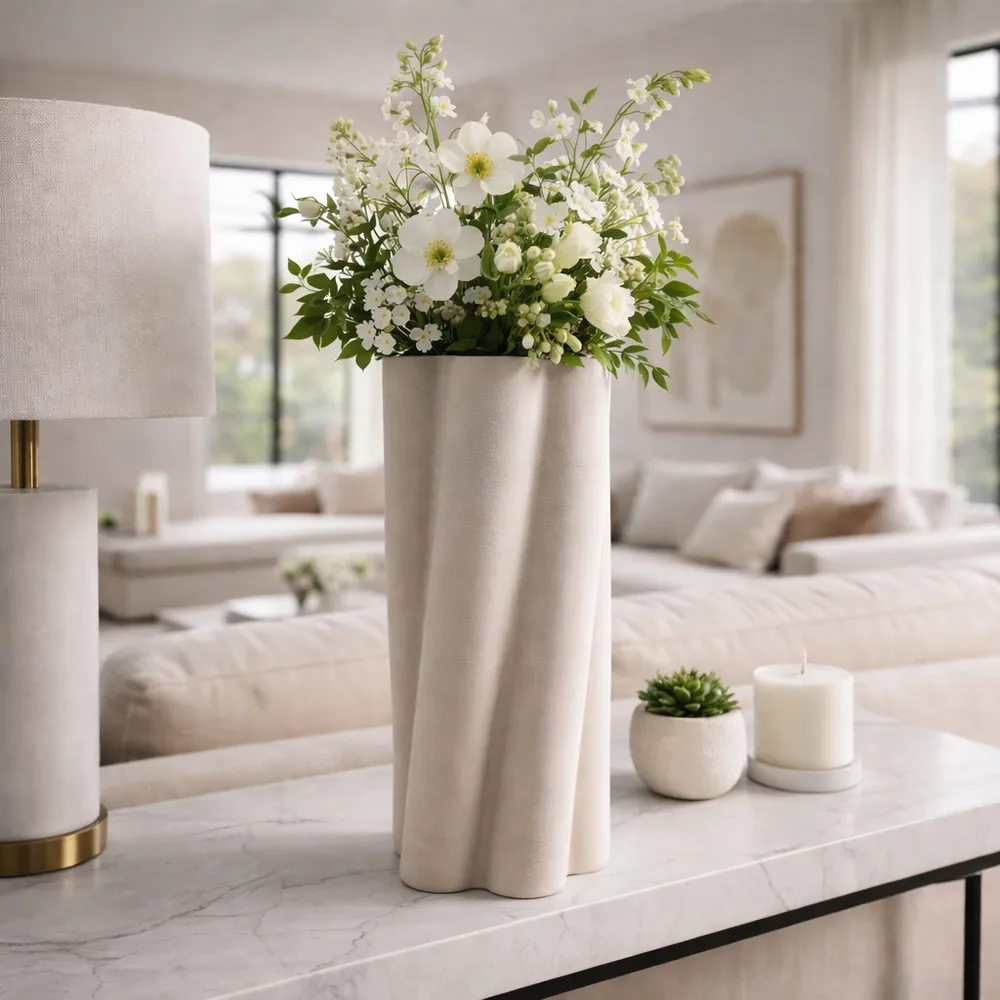 HOPEBEACH GRAY VASE 18 (IN)