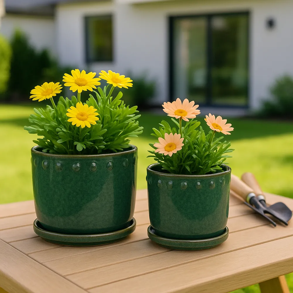 LINTONMORE SET OF 2 GREEN PLANTER 7 (IN)