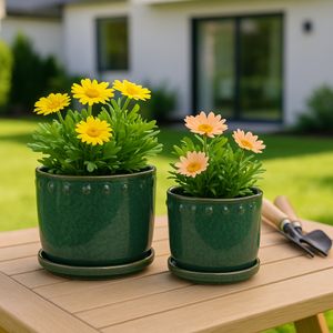 LINTONMORE SET OF 2 GREEN PLANTER 7 (IN) 2