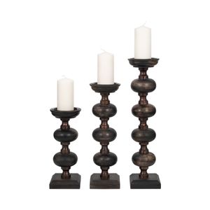 JULIANROSE SET OF 3 BLACK CANDLESTICK 23 (IN) 3