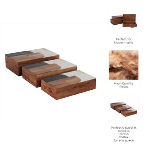 MAEBEACH SET OF 3 BROWN BOXES 4 (IN) 10