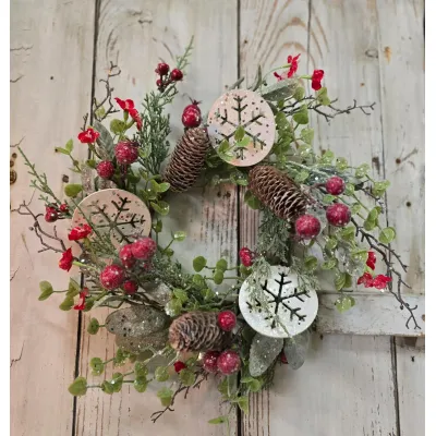 Frosted Snowflake 6.5in Candle Ring