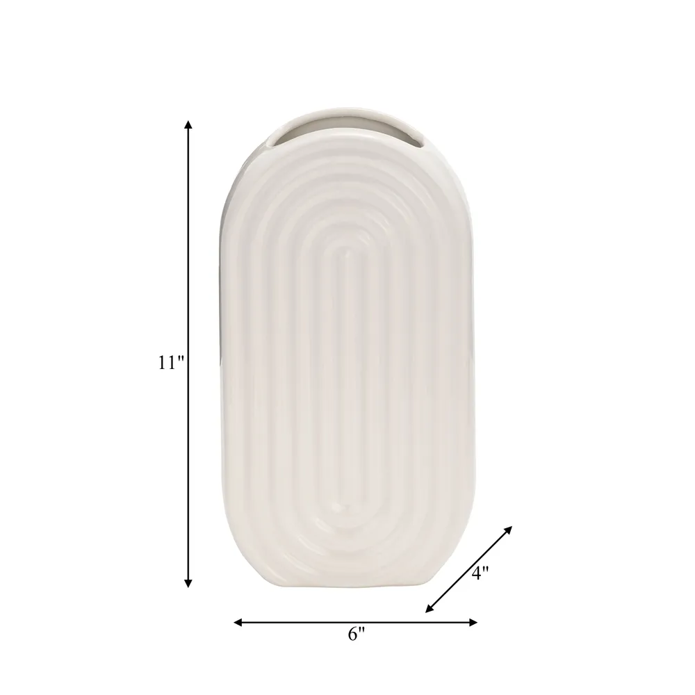 ELTONLAND WHITE VASE 11 (IN)