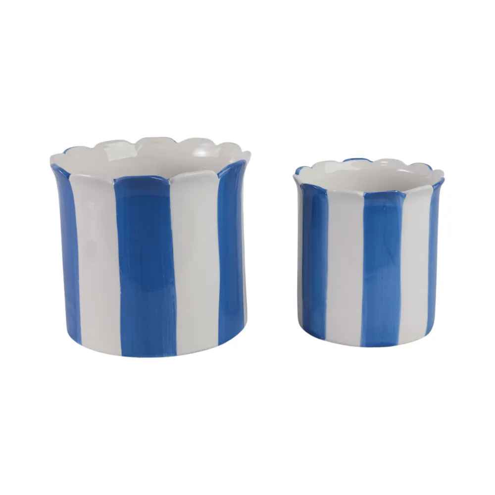 RAFESHAW SET OF 2 BLUE PLANTER 7 (IN)