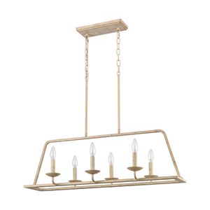 Ellisville 34'' Wide 6-Light Chandelier - Antique Cream 2