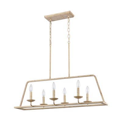 Ellisville 34″ Wide 6-Light Chandelier - Antique Cream