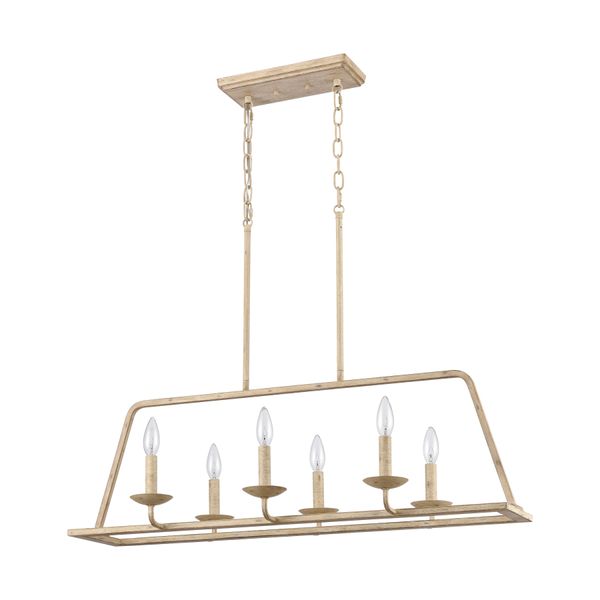 Ellisville 34'' Wide 6-Light Chandelier - Antique Cream