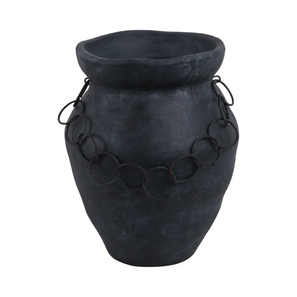 TILTONBEACH BLACK VASE 12 (IN)