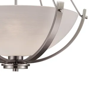 Casual Mission 21'' Wide 3-Light Chandelier - Brushed Nickel 4