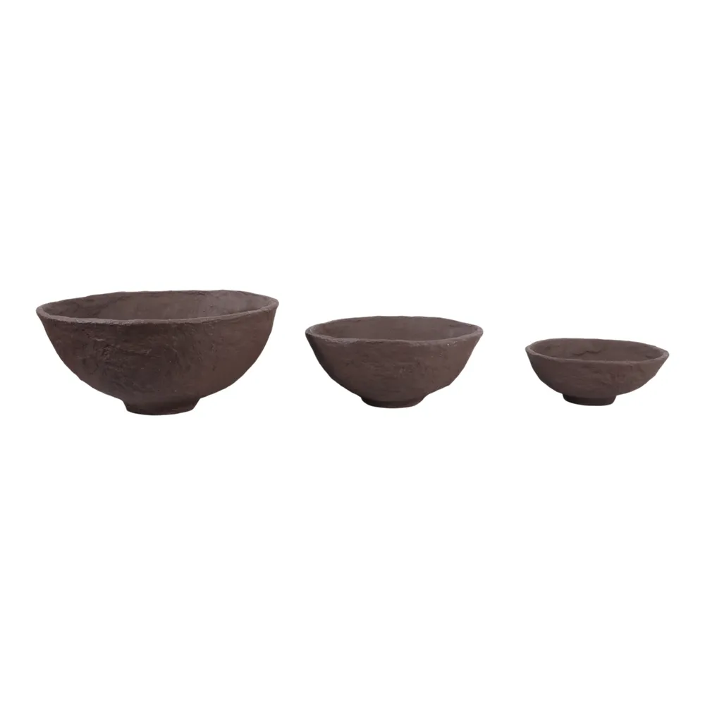 BECKLEY SET OF 3 BROWN BOWLS 10 (IN)
