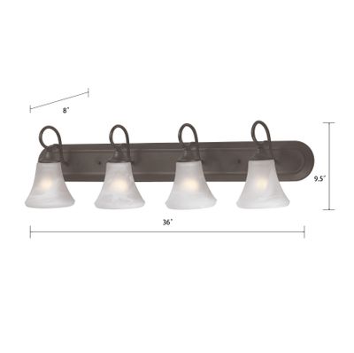 Elipse 36'' Wide 4-Light Vanity Light - Painted Bronze