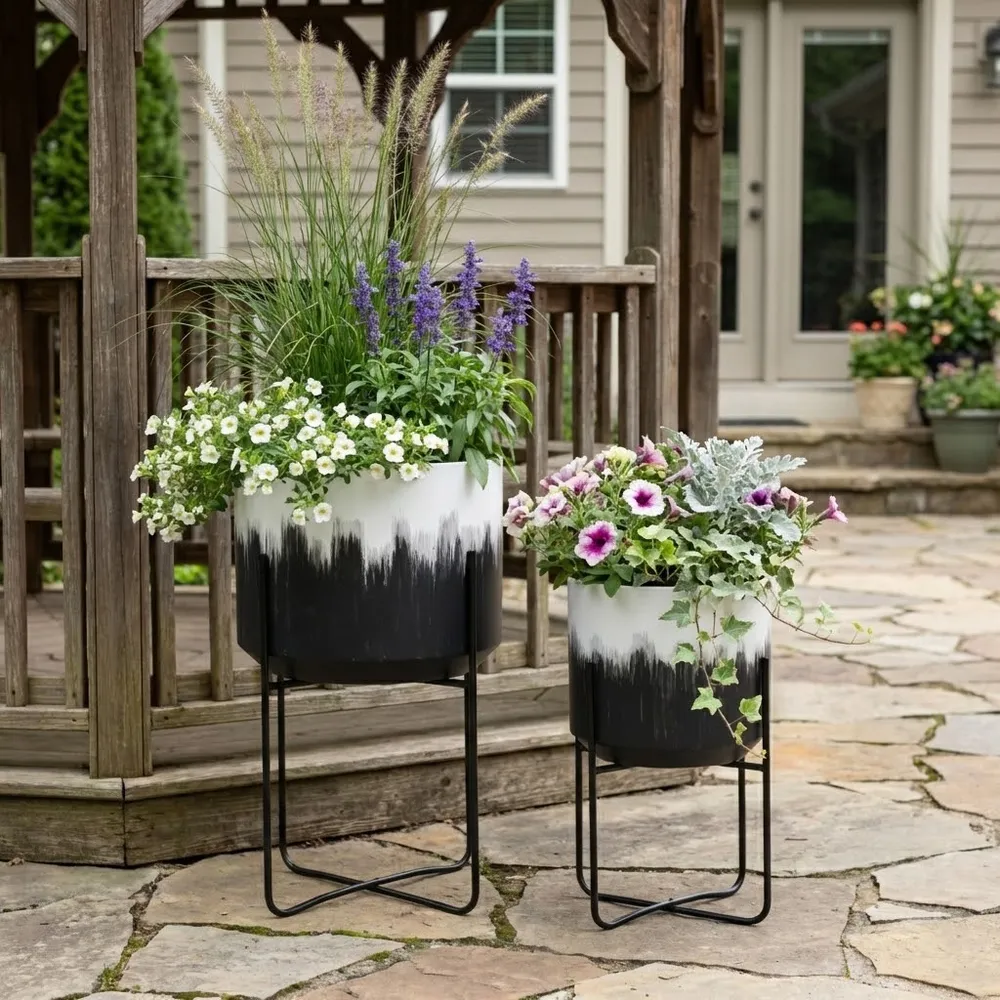 NICOLEHAM SET OF 2 WHITE PLANTER 23 (IN)