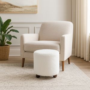 BAKERGROVE IVORY OTTOMAN 18 (IN) 11