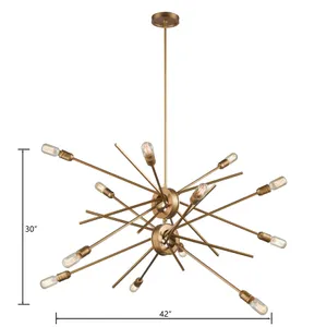Xenia 42'' Wide 12-Light Chandelier - Matte Gold 2