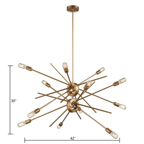 Xenia 42'' Wide 12-Light Chandelier - Matte Gold