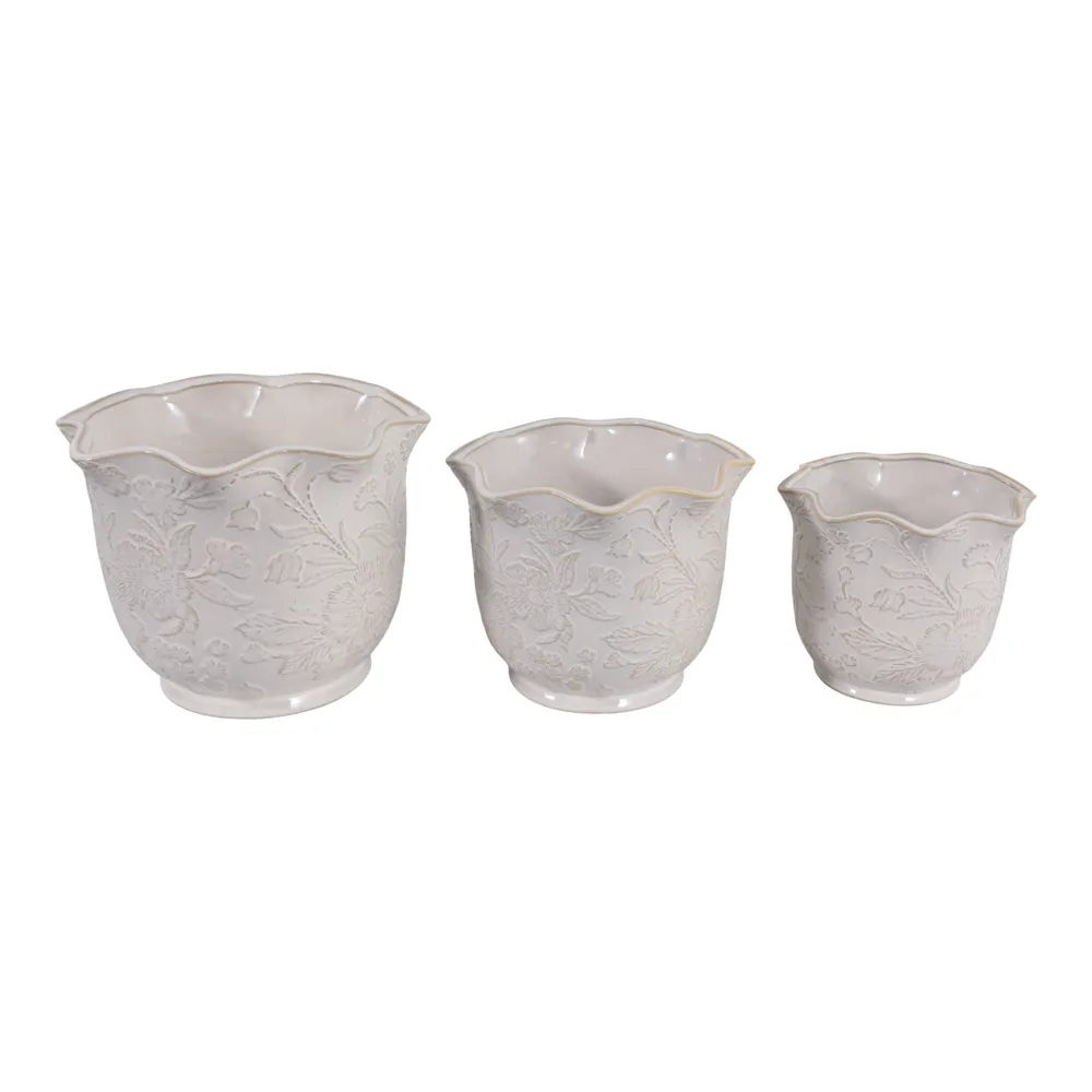 CLAYBROOK SET OF 3 IVORY PLANTER 9 (IN)