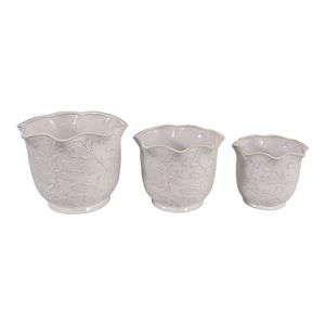 CLAYBROOK SET OF 3 IVORY PLANTER 9 (IN) 5