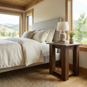 Barnwood Open Nightstand 1