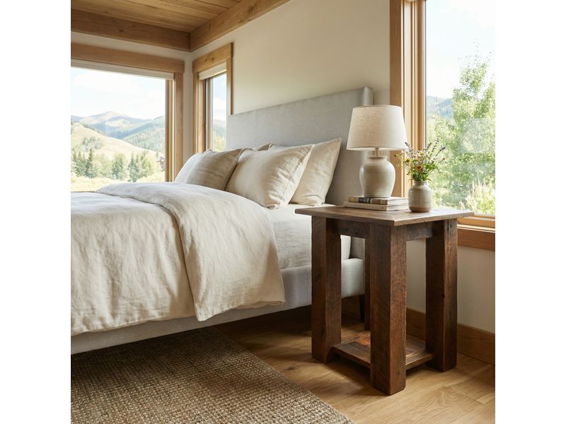 Barnwood Open Nightstand 1