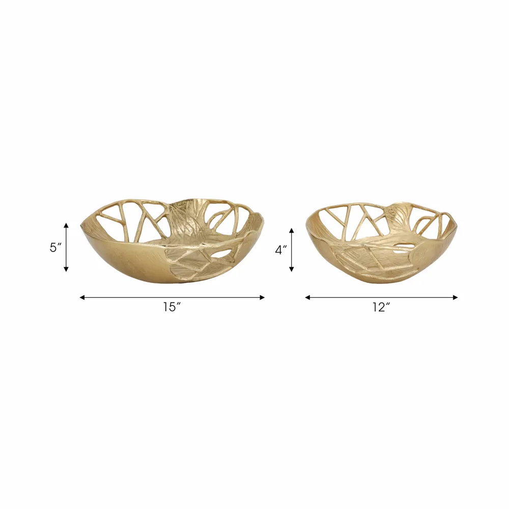GRAYDONHOLM SET OF 2 GOLD BOWLS 5 (IN)