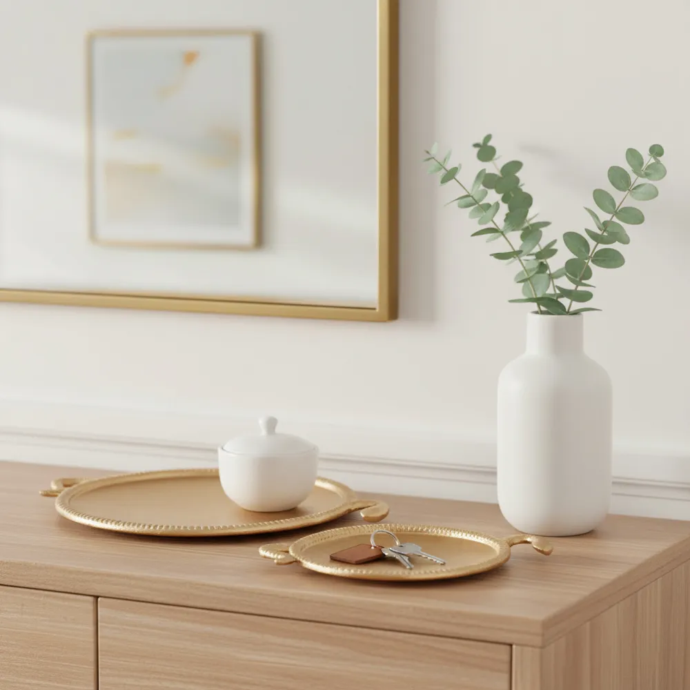 GLENNMILL SET OF 2 GOLD TRAY 2 (IN)