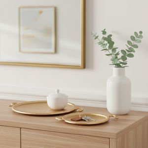GLENNMILL SET OF 2 GOLD TRAY 2 (IN) 9