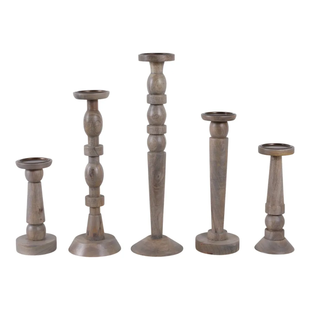 MERCERMOOR SET OF 5 BROWN CANDLESTICK 22 (IN)