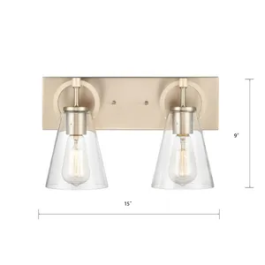 Harnell 15" Wide 2-Light Vanity Light - Champagne Gold 2