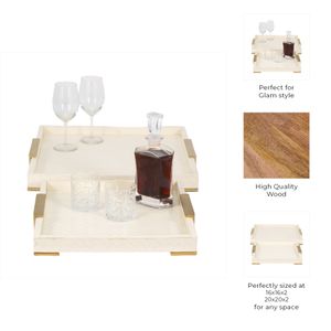 HENSONGROVE SET OF 2 IVORY TRAY 2 (IN) 10
